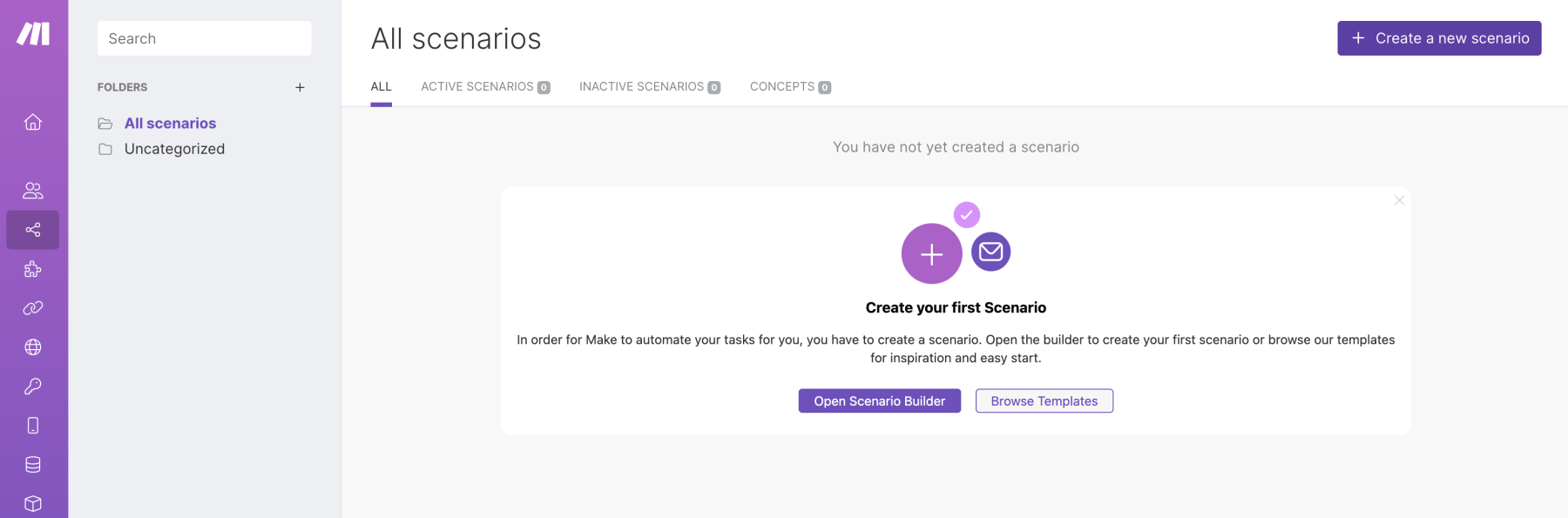 Create first scenario in Make